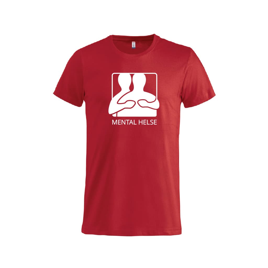 T-skjorte, herre, 10 pk, rød, logo front med farger - Image 1